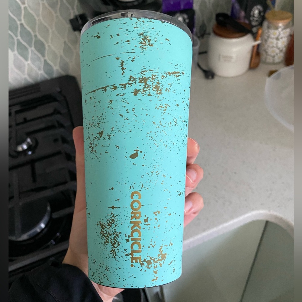 NWT Corkcicle 16 ounce Stainless Steel Triple Insulated Bali Blue Drink Tumbler